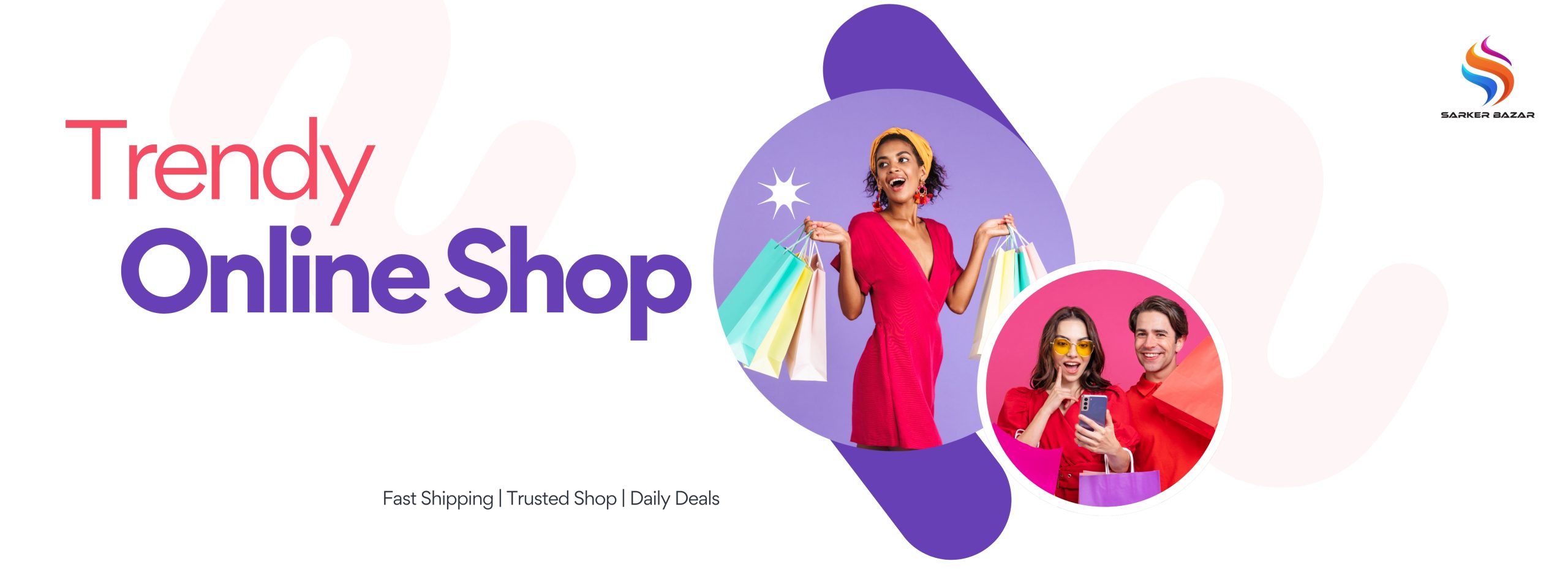 Red and Purple Playful Online Shop Facebook Cover